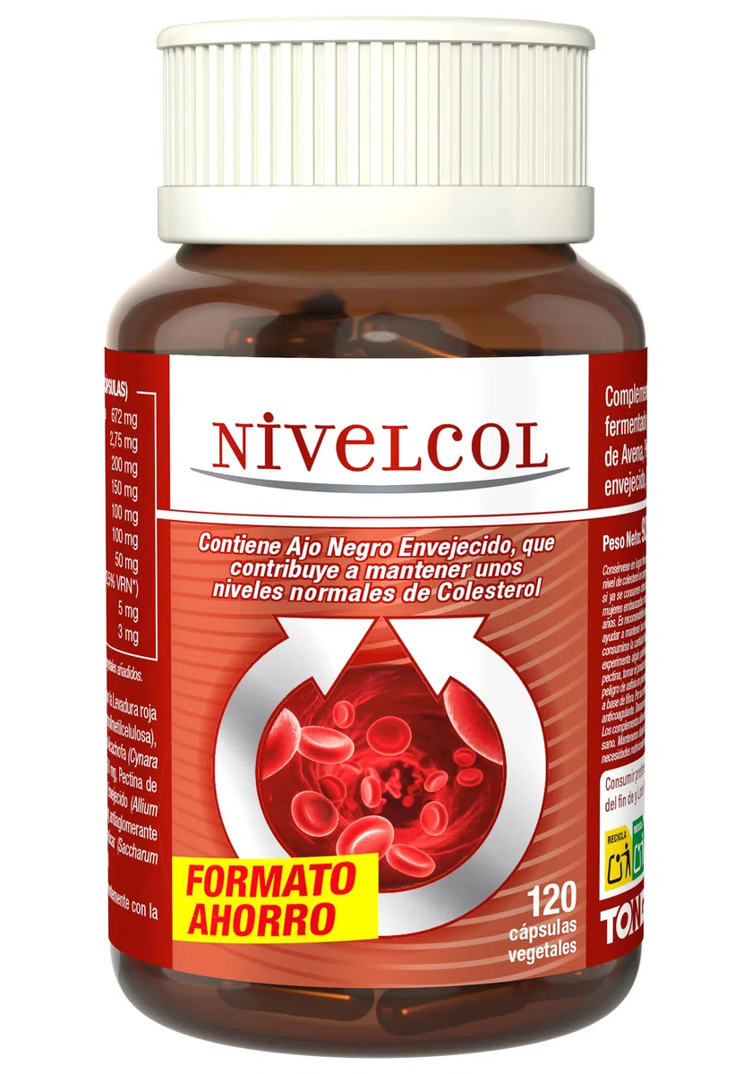 Nivelcol 120 Cápsulas | Levadura de Arroz Rojo, Fitoesteroles, Policosanol, Alcachofa y Ajo Negro | Mantiene tus Niveles para Reducir el Colesterol | Fórmula Segura y Eficaz de Tongil (1)