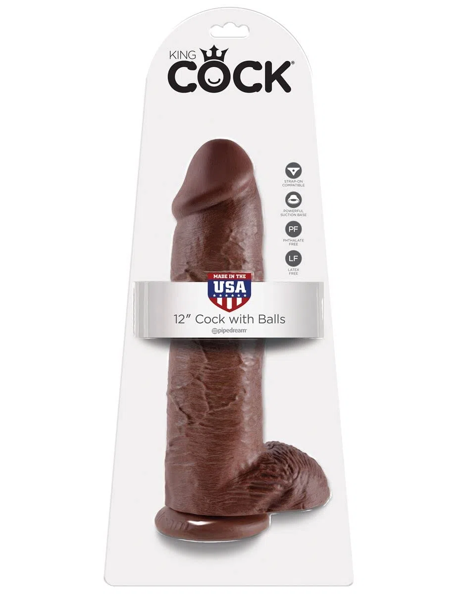 King Cock 12 Inch Dildo Clásico Marrón 454 gr