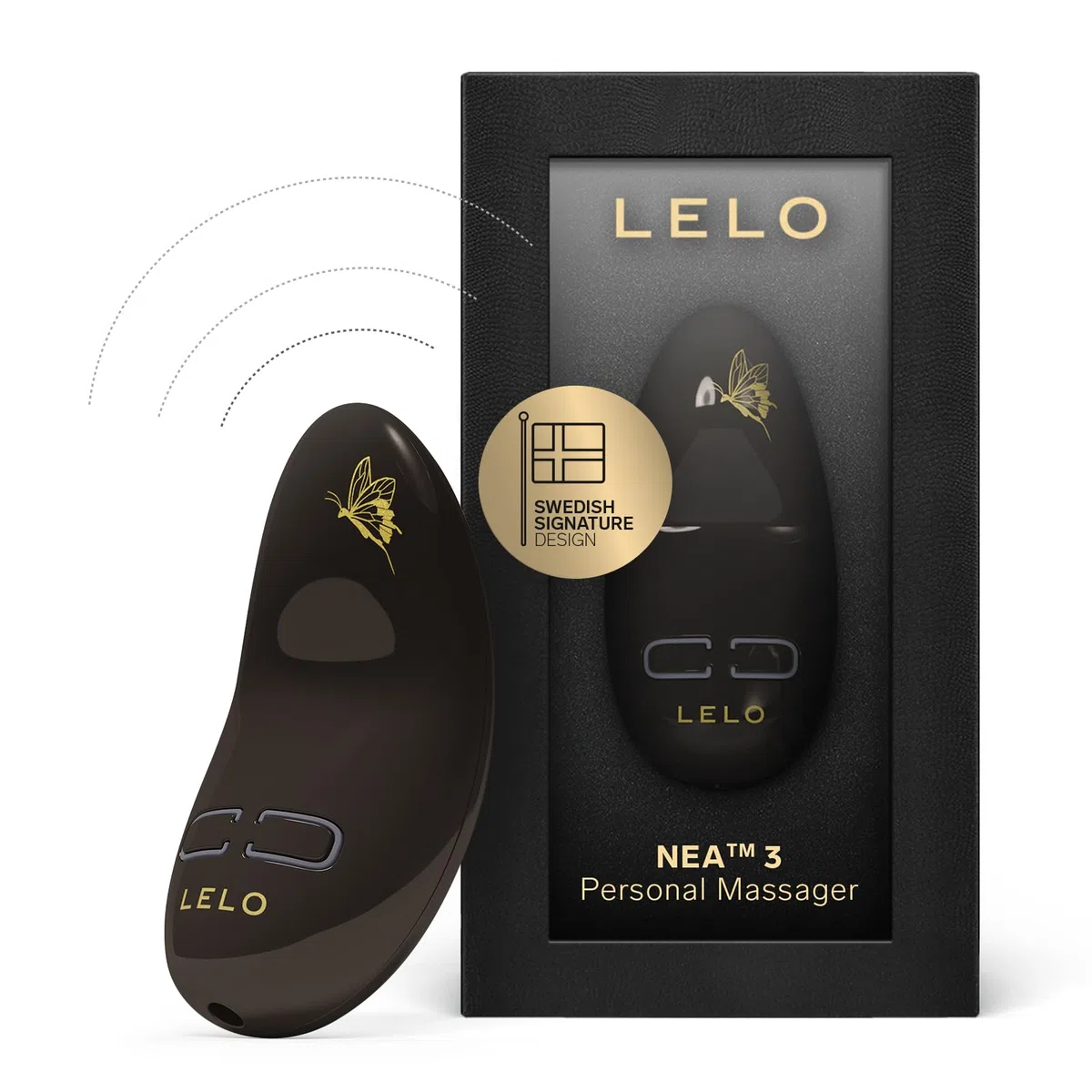LELO NEA 3 Estimulador de Clítoris Femenino Pequeño Vibrador Mujer Consolador Sexual para Mujeres con 10 Modos de Placer y Varias Intensidades, Pitch Black