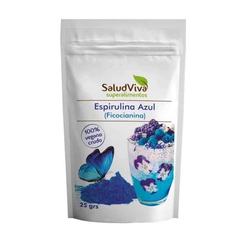 Spirulina Azul en Polvo 25g | Ficocianina Pura | Superalimento Natural | Colorante Vegetal | Salud Viva