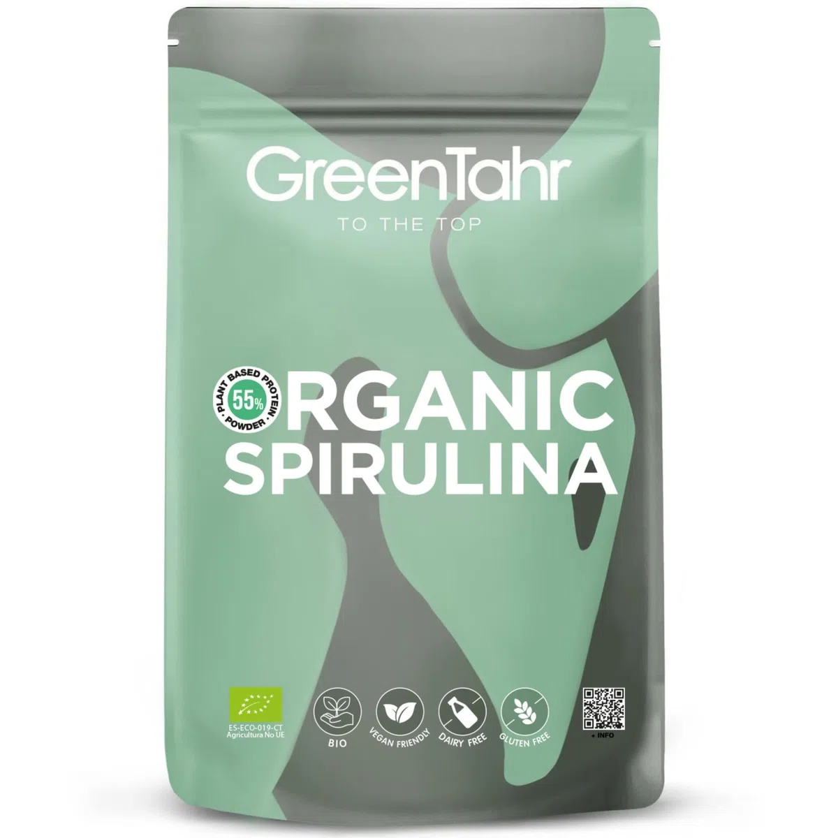 Green Tahr Espirulina en Polvo Ecológica 750g, 100% Alga Spirulina Apta para Veganos, Sin Gluten, Sin Aditivos, Alto Contenido en Proteínas 55%