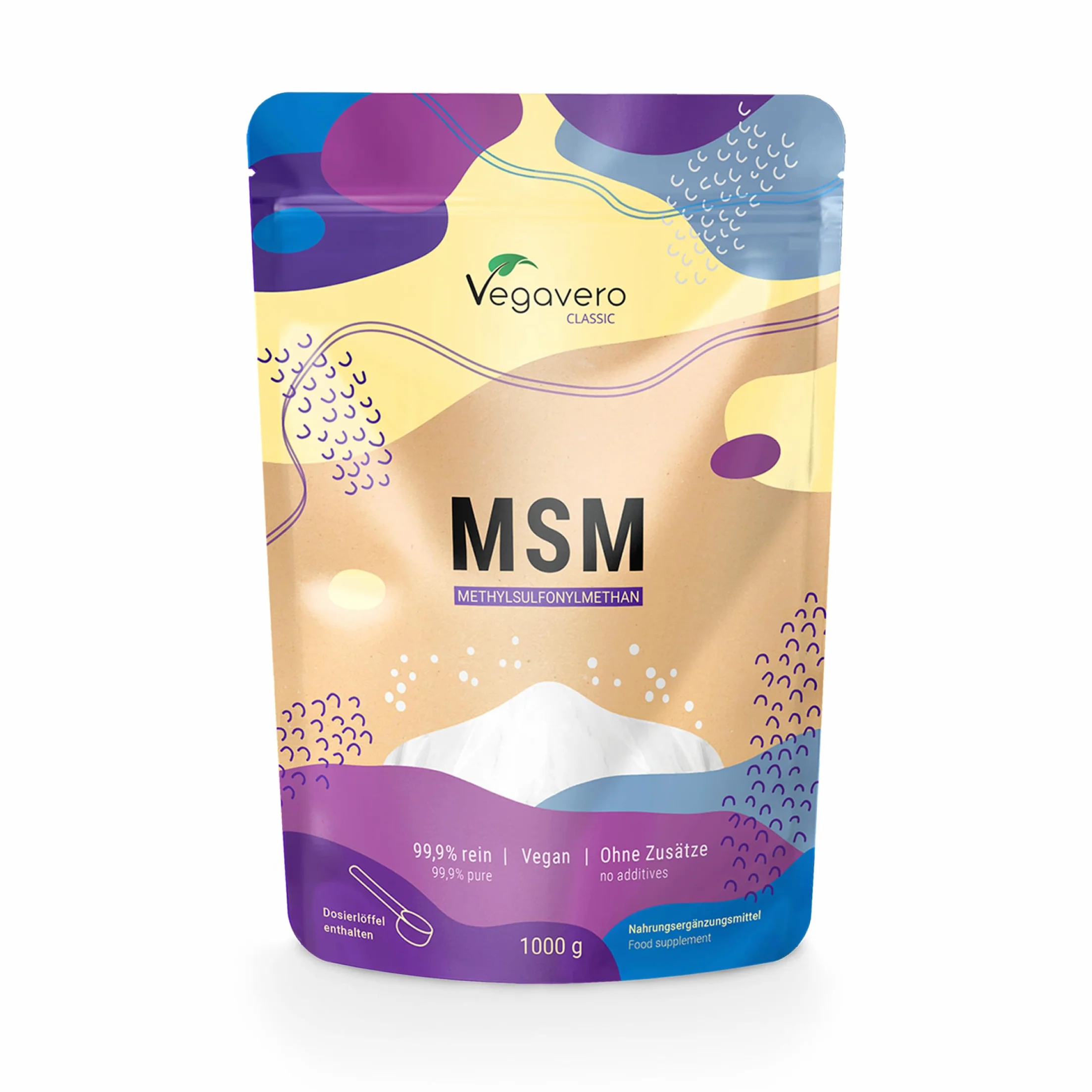 MSM Polvo Vegavero | El Único PURO | 1 KG | Sin Aditivos | Antiinflamatorio Natural + Dolor Espalda + Articulaciones & Joint Support | Vegano