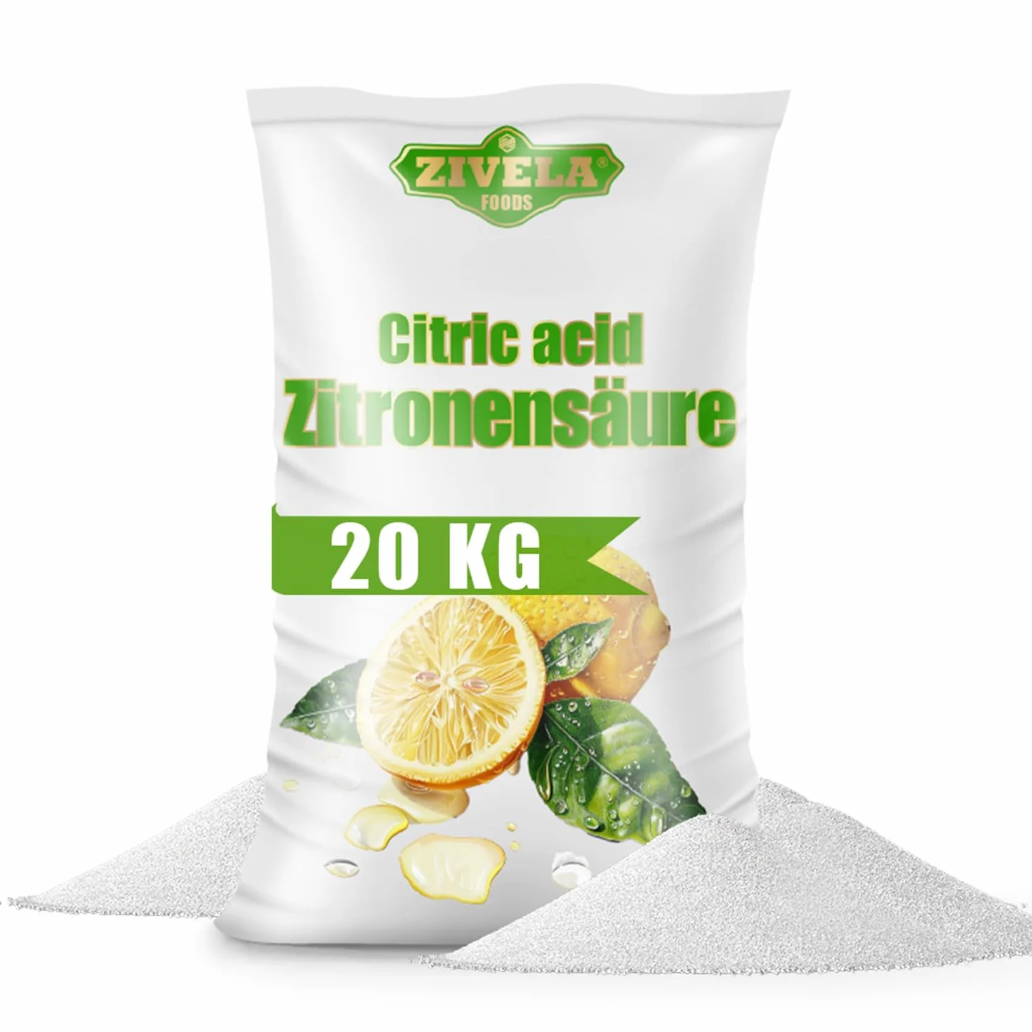 Ácido Cítrico en Polvo 100% Puro, Calidad Alimentaria E330, 20 kg (4 x 5 kg)