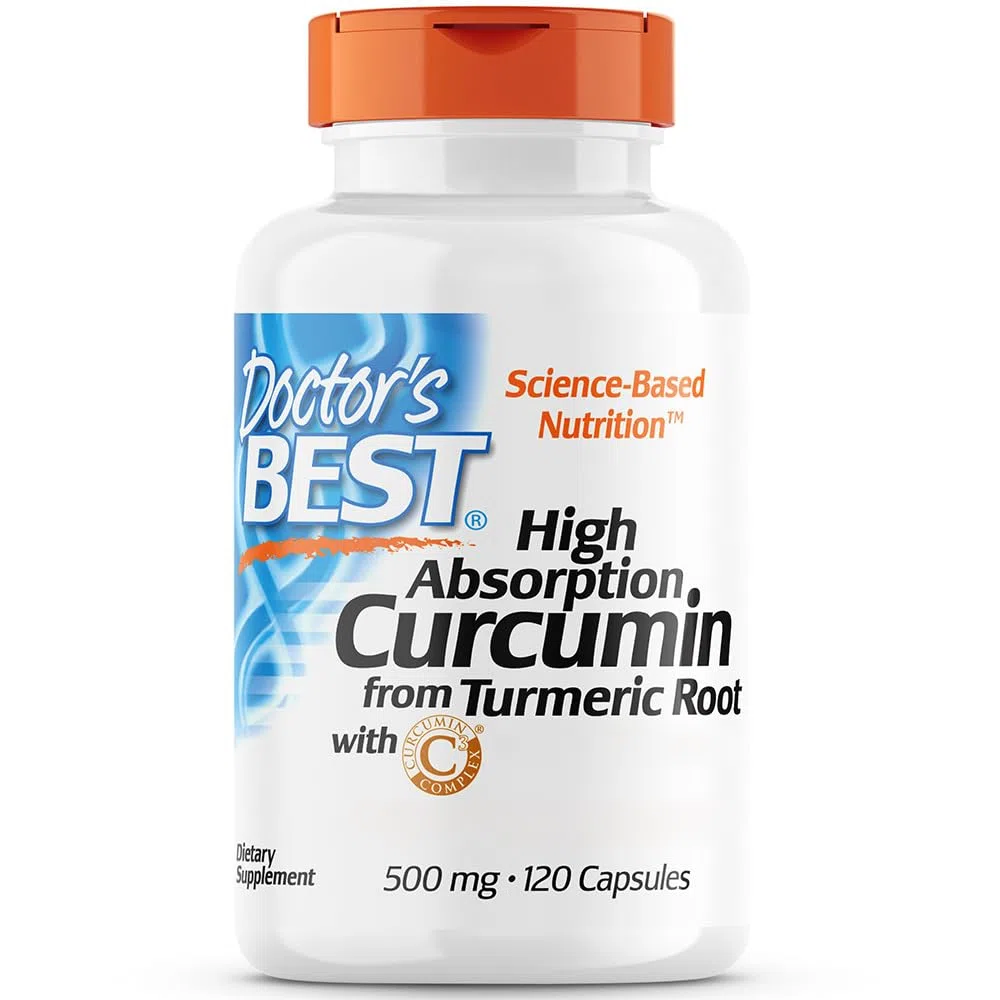 Doctor's Best High Absorption Curcumin 500mg 120 Cápsulas Cúrcuma Sin Gluten Sin Soja No GMO