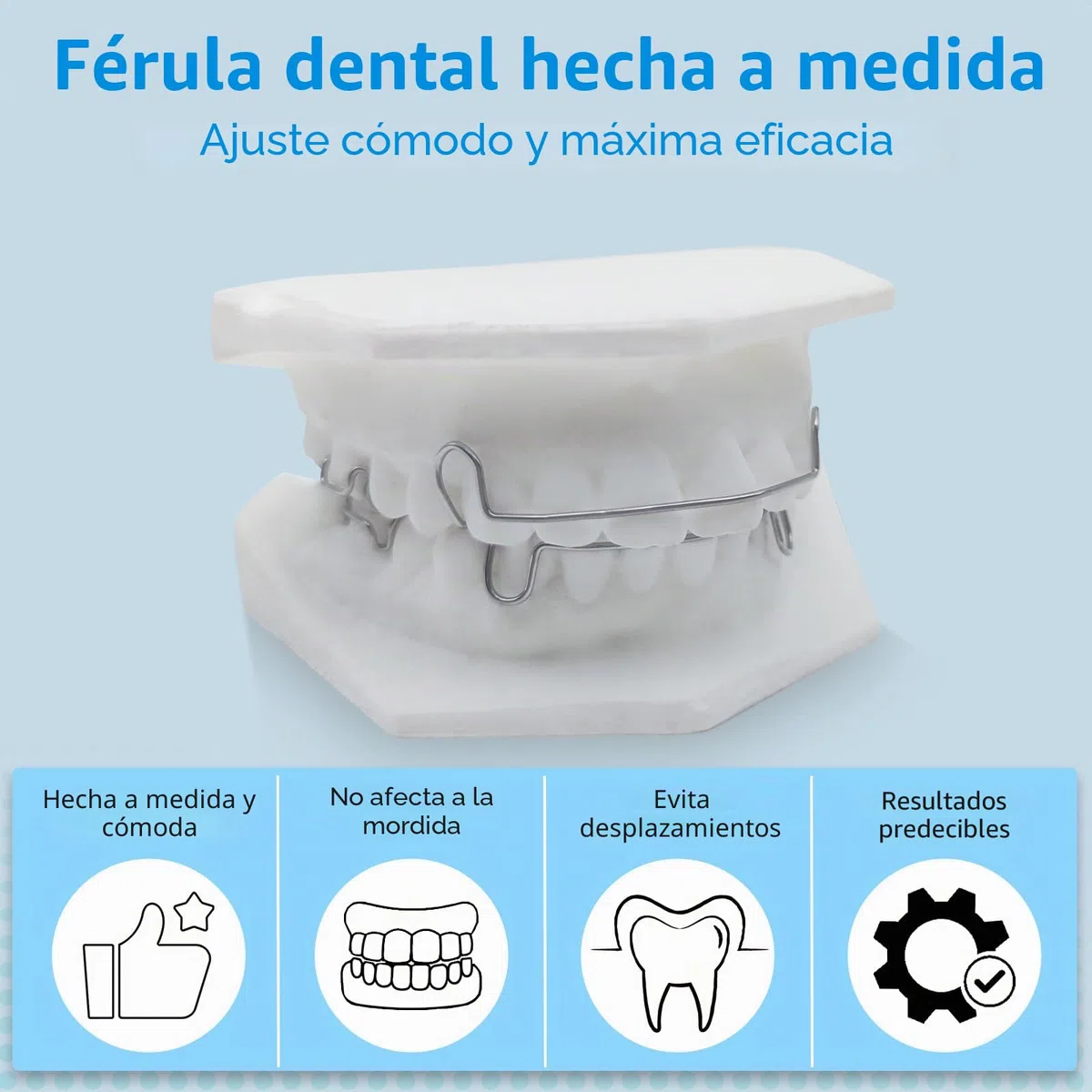 Retenedores de dientes Hawley hechos a medida, férula dental, férula superior e inferior de la mandíbula Hawley, aparatos de estabilización para adultos y niños, 2 unidades