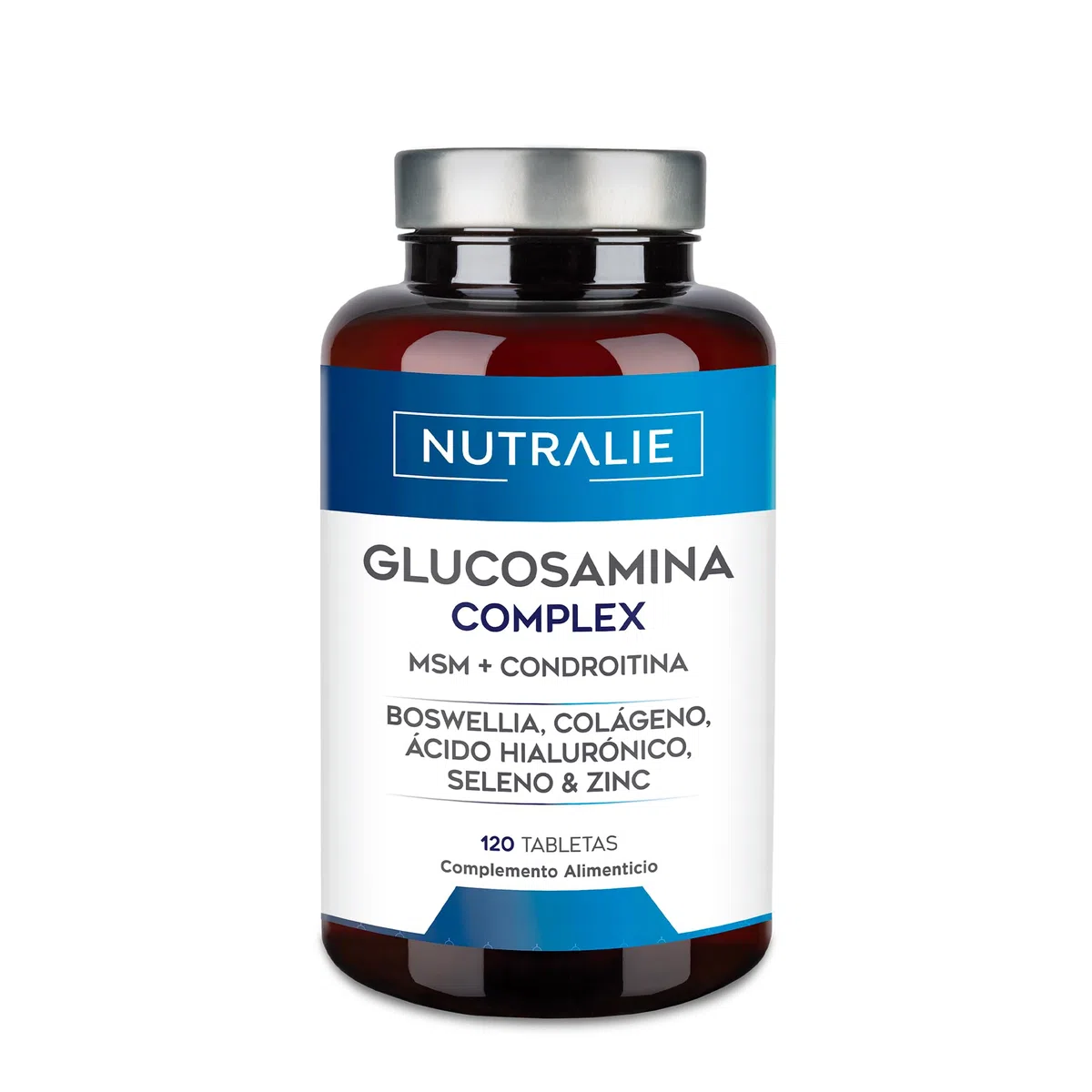 Glucosamina Condroitina y MSM Colágeno con Ácido Hialurónico, Boswelia, Selenio y Zinc - 120 Comprimidos Glucosamin Complex Nutralie